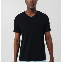 Tricou din bumbac cu decolteu in V-BARBATI/IMBRACAMINTE/Tricouri si maiouri-IMBRACAMINTE/Tricouri si maiouri