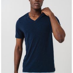 Tricou din bumbac cu decolteu in V-BARBATI/IMBRACAMINTE/Tricouri si maiouri-IMBRACAMINTE/Tricouri si maiouri