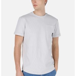 Tricou din bumbac cu decolteu la baza gatului-BARBATI/IMBRACAMINTE/Tricouri si maiouri-IMBRACAMINTE/Tricouri si maiouri