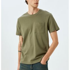 Tricou din bumbac cu decolteu la baza gatului si model uni-BARBATI/IMBRACAMINTE/Tricouri si maiouri-IMBRACAMINTE/Tricouri si maiouri