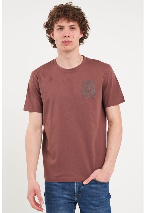 Tricou din bumbac cu imprimeu discret-BARBATI/IMBRACAMINTE/Tricouri si maiouri-IMBRACAMINTE/Tricouri si maiouri