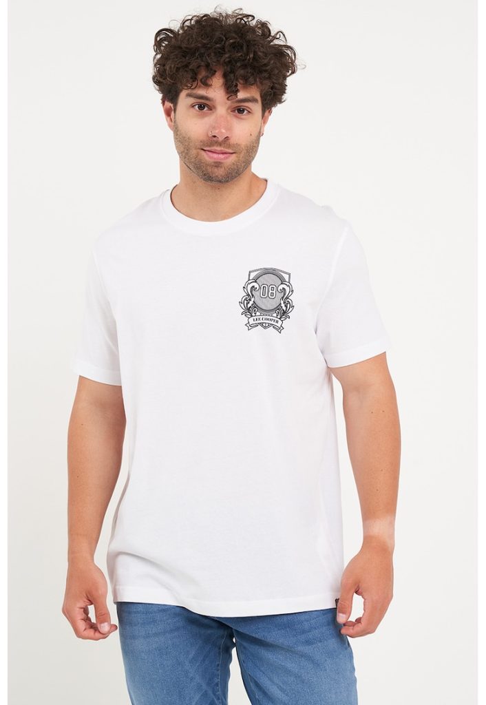 Tricou din bumbac cu imprimeu discret-BARBATI/IMBRACAMINTE/Tricouri si maiouri-IMBRACAMINTE/Tricouri si maiouri