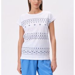 Tricou din bumbac cu imprimeu etnic-FEMEI/IMBRACAMINTE/Tricouri si maiouri-IMBRACAMINTE/Tricouri si maiouri