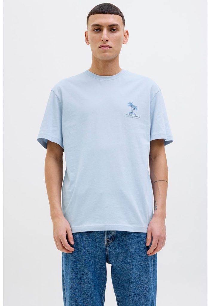 Tricou din bumbac cu imprimeu pe partea din spate-BARBATI/IMBRACAMINTE/Tricouri si maiouri-IMBRACAMINTE/Tricouri si maiouri