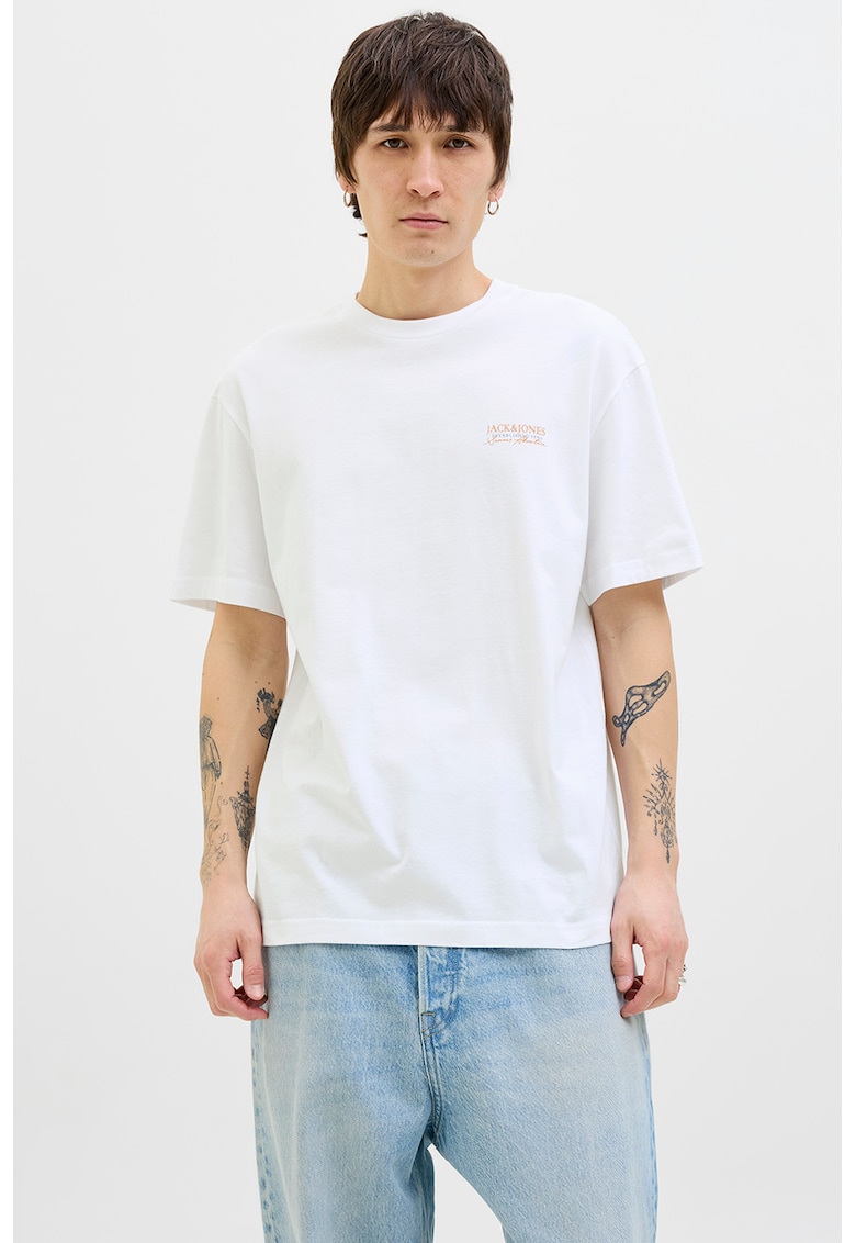 Tricou din bumbac cu imprimeu pe partea din spate-BARBATI/IMBRACAMINTE/Tricouri si maiouri-IMBRACAMINTE/Tricouri si maiouri