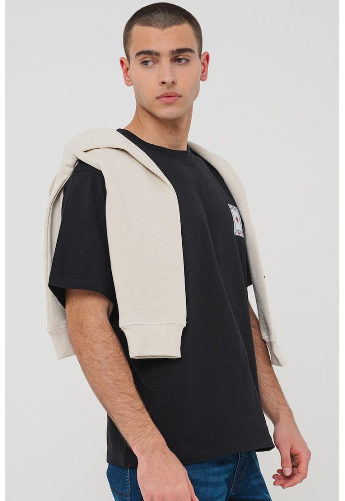 Tricou din bumbac cu imprimeu text-BARBATI/IMBRACAMINTE/Tricouri si maiouri-IMBRACAMINTE/Tricouri si maiouri