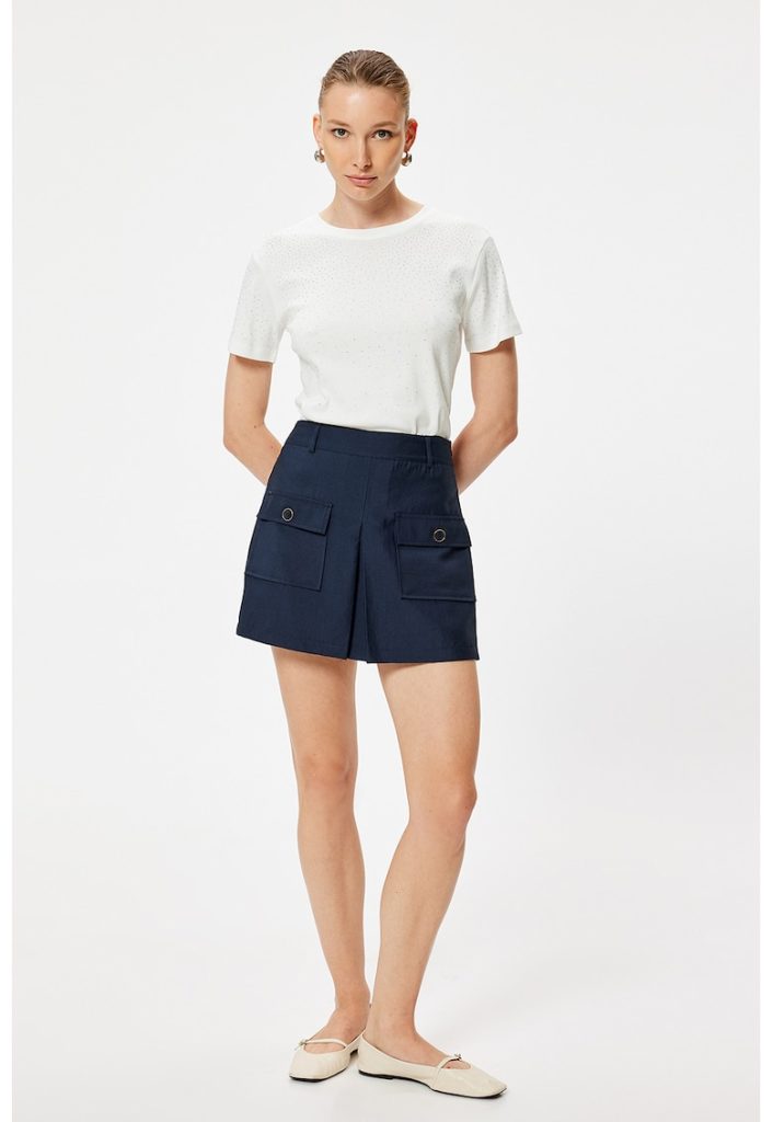 Tricou din bumbac cu strasuri-FEMEI/IMBRACAMINTE/Tricouri si maiouri-IMBRACAMINTE/Tricouri si maiouri