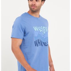 Tricou din bumbac cu text-BARBATI/IMBRACAMINTE/Tricouri si maiouri-IMBRACAMINTE/Tricouri si maiouri