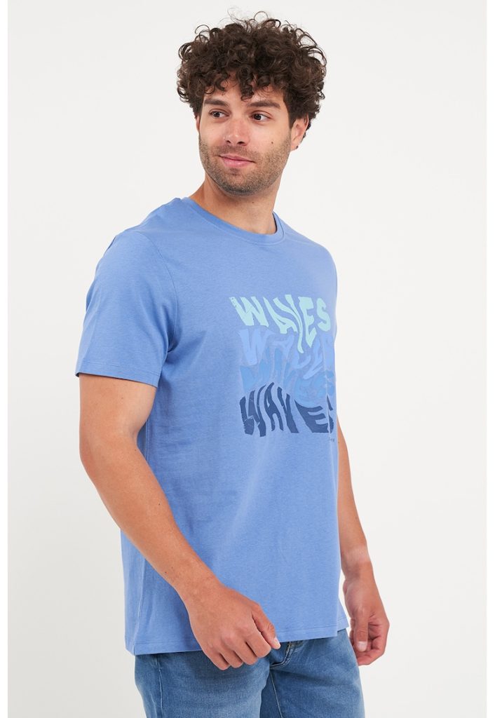 Tricou din bumbac cu text-BARBATI/IMBRACAMINTE/Tricouri si maiouri-IMBRACAMINTE/Tricouri si maiouri