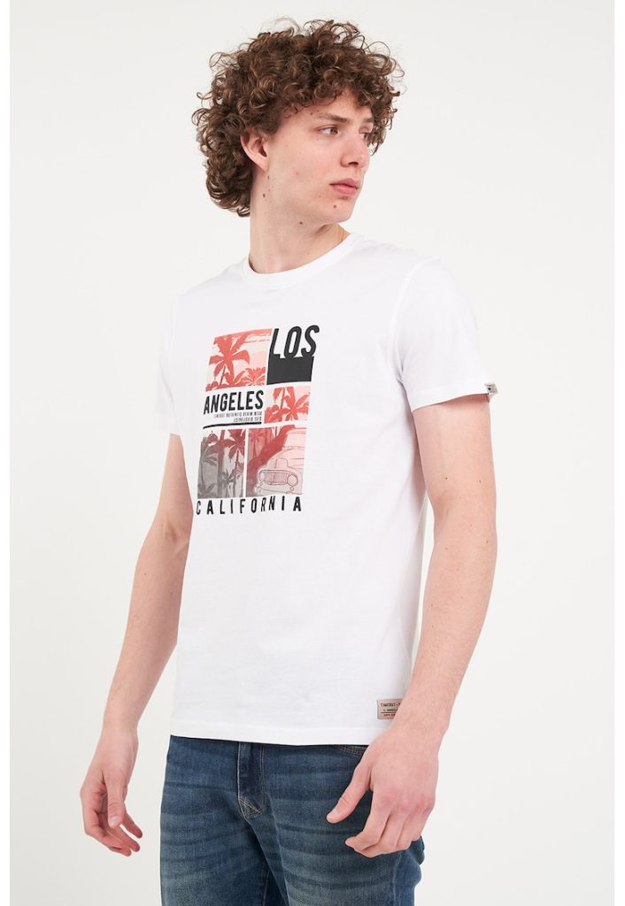 Tricou elastic cu model grafic-BARBATI/IMBRACAMINTE/Tricouri si maiouri-IMBRACAMINTE/Tricouri si maiouri