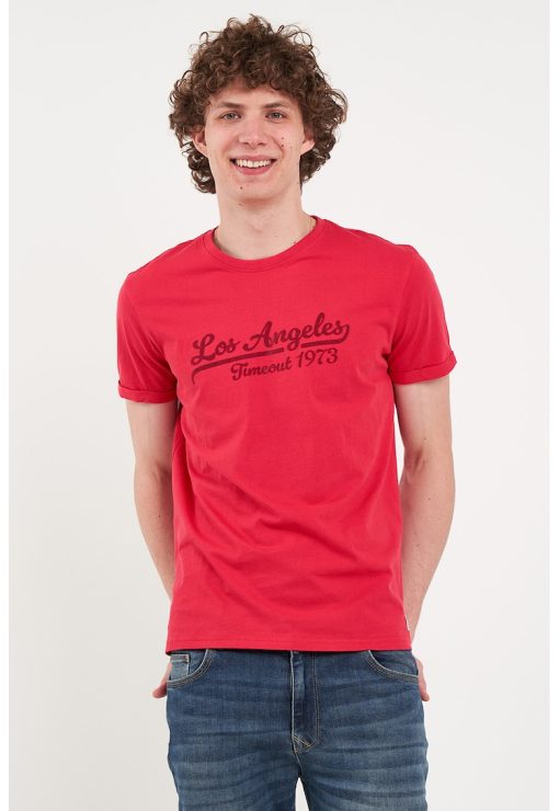Tricou elastic cu text-BARBATI/IMBRACAMINTE/Tricouri si maiouri-IMBRACAMINTE/Tricouri si maiouri