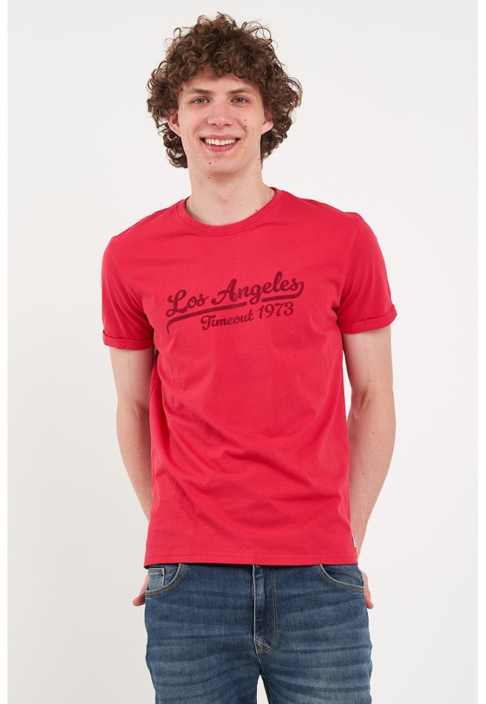 Tricou elastic cu text-BARBATI/IMBRACAMINTE/Tricouri si maiouri-IMBRACAMINTE/Tricouri si maiouri