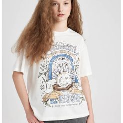 Tricou lejer cu imprimeu-FEMEI/IMBRACAMINTE/Tricouri si maiouri-IMBRACAMINTE/Tricouri si maiouri