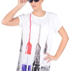 Tricou lejer cu imprimeu-FEMEI/IMBRACAMINTE/Tricouri si maiouri-IMBRACAMINTE/Tricouri si maiouri