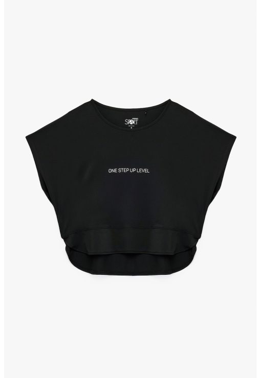Tricou lejer cu imprimeu text-FEMEI/IMBRACAMINTE/Tricouri si maiouri-IMBRACAMINTE/Tricouri si maiouri