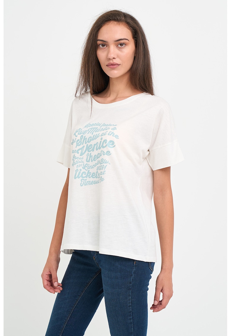 Tricou lejer cu imprimeu-FEMEI/IMBRACAMINTE/Tricouri si maiouri-IMBRACAMINTE/Tricouri si maiouri