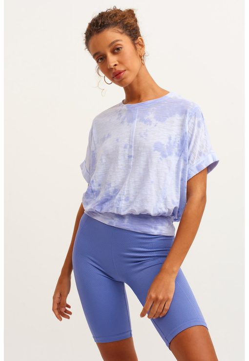 Tricou lejer cu model tie-dye-FEMEI/IMBRACAMINTE/Tricouri si maiouri-IMBRACAMINTE/Tricouri si maiouri