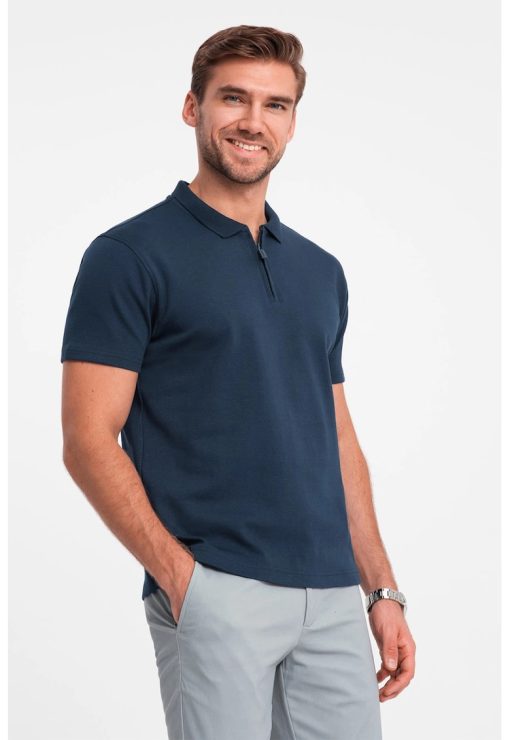 Tricou polo cu fenta cu fermoar-BARBATI/IMBRACAMINTE/Tricouri si maiouri-IMBRACAMINTE/Tricouri si maiouri