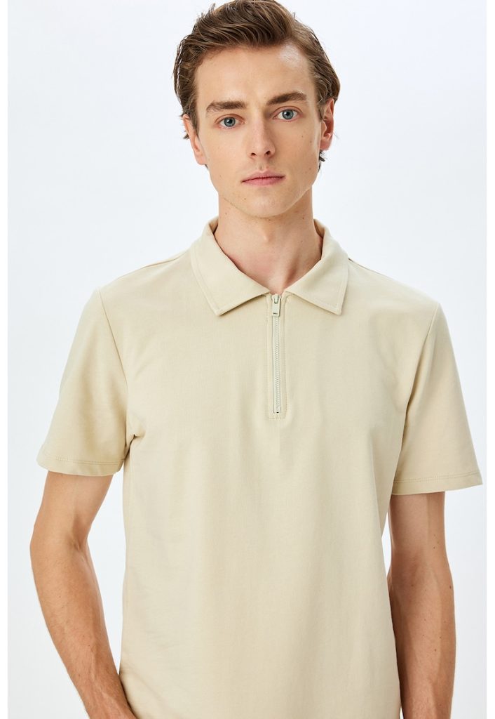 Tricou polo cu fenta cu fermoar-BARBATI/IMBRACAMINTE/Tricouri si maiouri-IMBRACAMINTE/Tricouri si maiouri