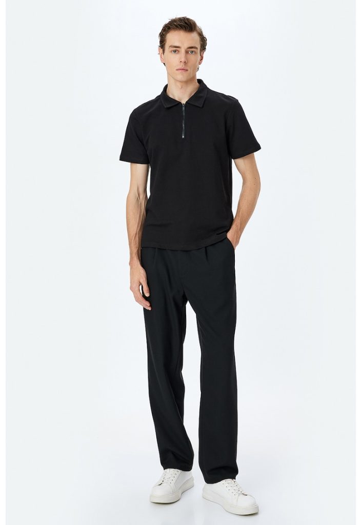 Tricou polo cu fenta cu fermoar-BARBATI/IMBRACAMINTE/Tricouri si maiouri-IMBRACAMINTE/Tricouri si maiouri