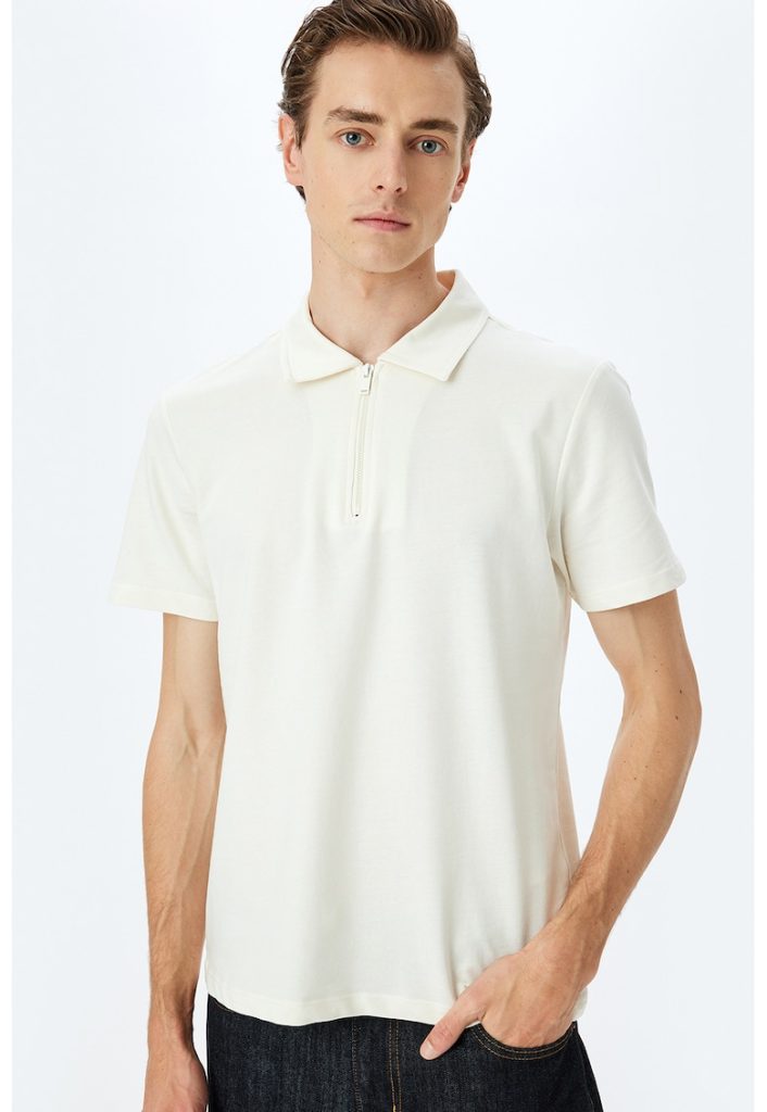 Tricou polo cu fenta cu fermoar-BARBATI/IMBRACAMINTE/Tricouri si maiouri-IMBRACAMINTE/Tricouri si maiouri