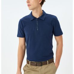 Tricou polo cu fenta cu fermoar-BARBATI/IMBRACAMINTE/Tricouri si maiouri-IMBRACAMINTE/Tricouri si maiouri