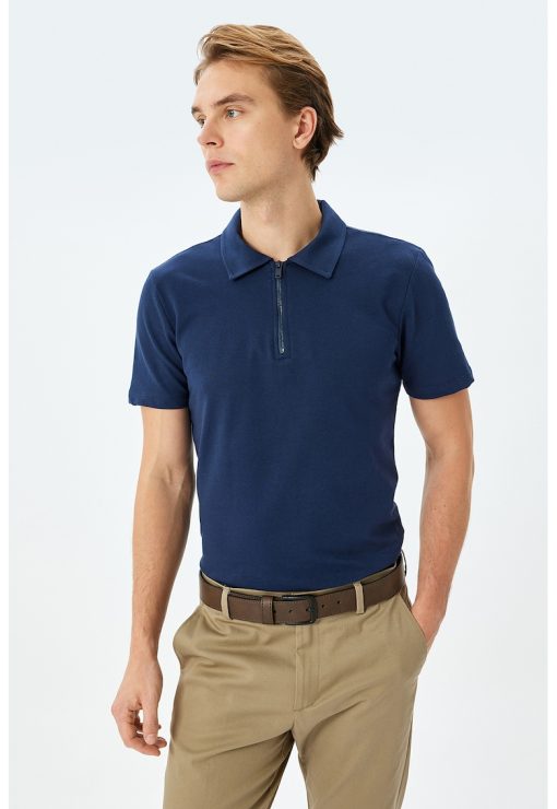 Tricou polo cu fenta cu fermoar-BARBATI/IMBRACAMINTE/Tricouri si maiouri-IMBRACAMINTE/Tricouri si maiouri