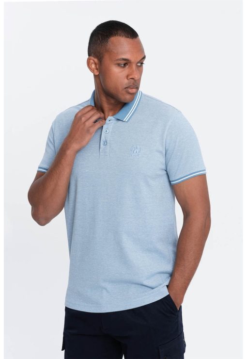 Tricou polo cu garnituri contrastante-BARBATI/IMBRACAMINTE/Tricouri si maiouri-IMBRACAMINTE/Tricouri si maiouri