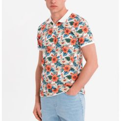 Tricou polo cu model floral-BARBATI/IMBRACAMINTE/Tricouri si maiouri-IMBRACAMINTE/Tricouri si maiouri