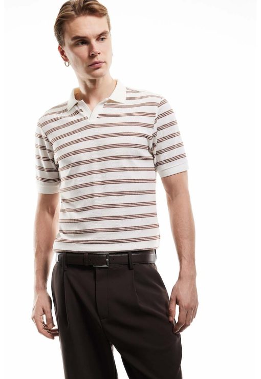 Tricou polo cu model in dungi-BARBATI/IMBRACAMINTE/Tricouri si maiouri-IMBRACAMINTE/Tricouri si maiouri