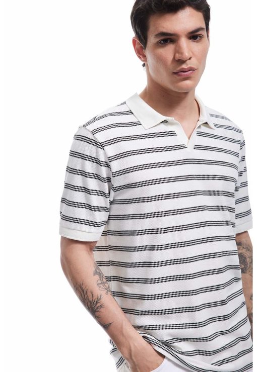 Tricou polo cu model in dungi-BARBATI/IMBRACAMINTE/Tricouri si maiouri-IMBRACAMINTE/Tricouri si maiouri