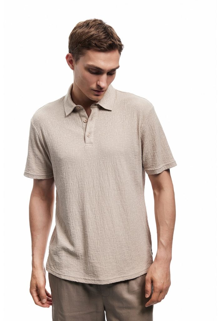 Tricou polo cu model texturat-BARBATI/IMBRACAMINTE/Tricouri si maiouri-IMBRACAMINTE/Tricouri si maiouri