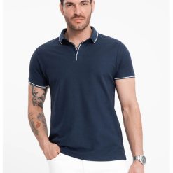 Tricou polo cu vipusca contrastanta-BARBATI/IMBRACAMINTE/Tricouri si maiouri-IMBRACAMINTE/Tricouri si maiouri