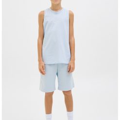 Tricou regular fit cu decolteu la baza gatului - Albastru glaciar-BAIETI/IMBRACAMINTE/Tricouri si maiouri-IMBRACAMINTE/Tricouri si maiouri