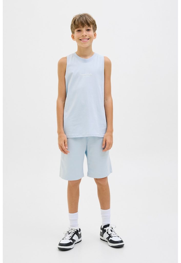 Tricou regular fit cu decolteu la baza gatului - Albastru glaciar-BAIETI/IMBRACAMINTE/Tricouri si maiouri-IMBRACAMINTE/Tricouri si maiouri