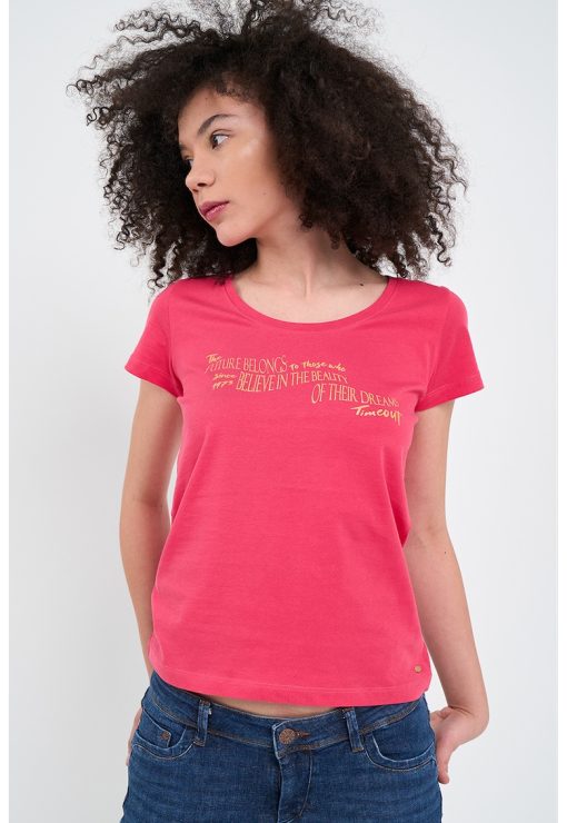 Tricou regular fit cu decolteu rotund-FEMEI/IMBRACAMINTE/Tricouri si maiouri-IMBRACAMINTE/Tricouri si maiouri