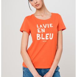 Tricou slim fit cu text-FEMEI/IMBRACAMINTE/Tricouri si maiouri-IMBRACAMINTE/Tricouri si maiouri