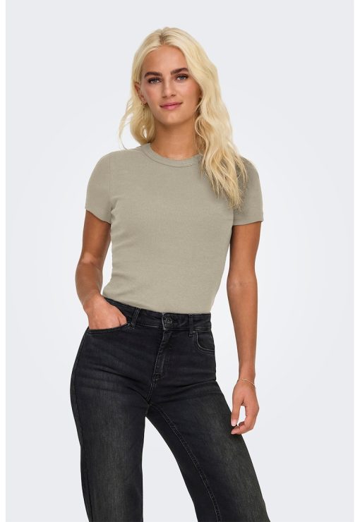 Tricou slim fit din amestec de bumbac organic Val-FEMEI/IMBRACAMINTE/Tricouri si maiouri-IMBRACAMINTE/Tricouri si maiouri
