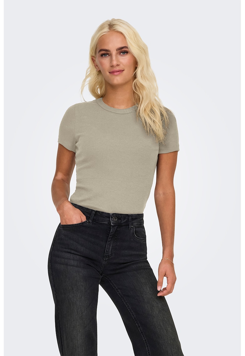 Tricou slim fit din amestec de bumbac organic Val-FEMEI/IMBRACAMINTE/Tricouri si maiouri-IMBRACAMINTE/Tricouri si maiouri