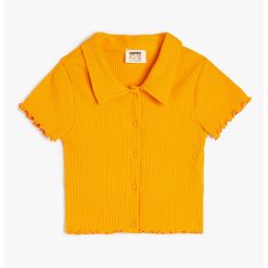 Tricou striat cu nasturi-FETE/IMBRACAMINTE/Tricouri si maiouri-IMBRACAMINTE/Tricouri si maiouri