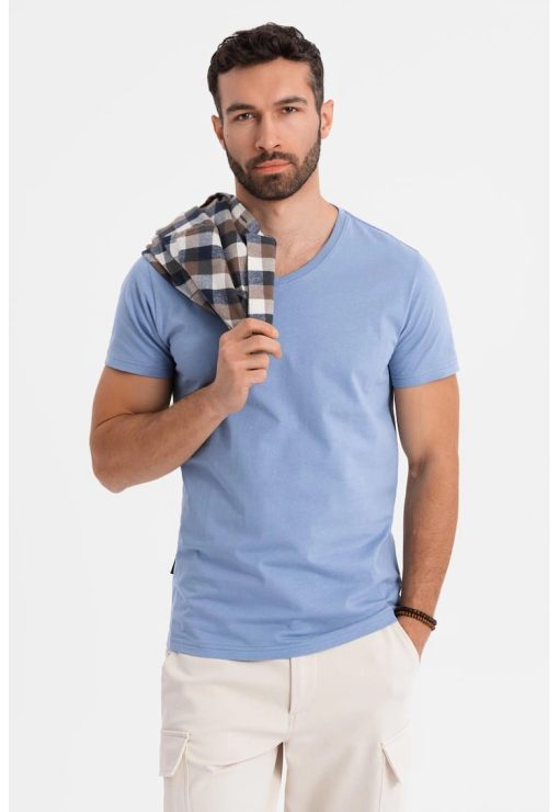 Tricou uni cu decolteu in V-BARBATI/IMBRACAMINTE/Tricouri si maiouri-IMBRACAMINTE/Tricouri si maiouri