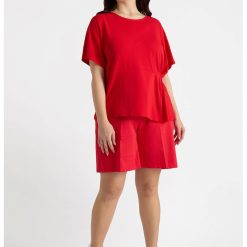 Tricou uni cu decolteu rotund-FEMEI/IMBRACAMINTE/Tricouri si maiouri-IMBRACAMINTE/Tricouri si maiouri