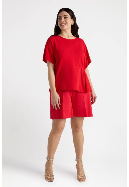 Tricou uni cu decolteu rotund-FEMEI/IMBRACAMINTE/Tricouri si maiouri-IMBRACAMINTE/Tricouri si maiouri