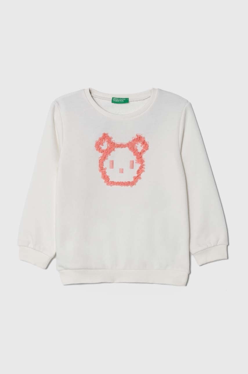 United Colors of Benetton bluza copii culoarea alb