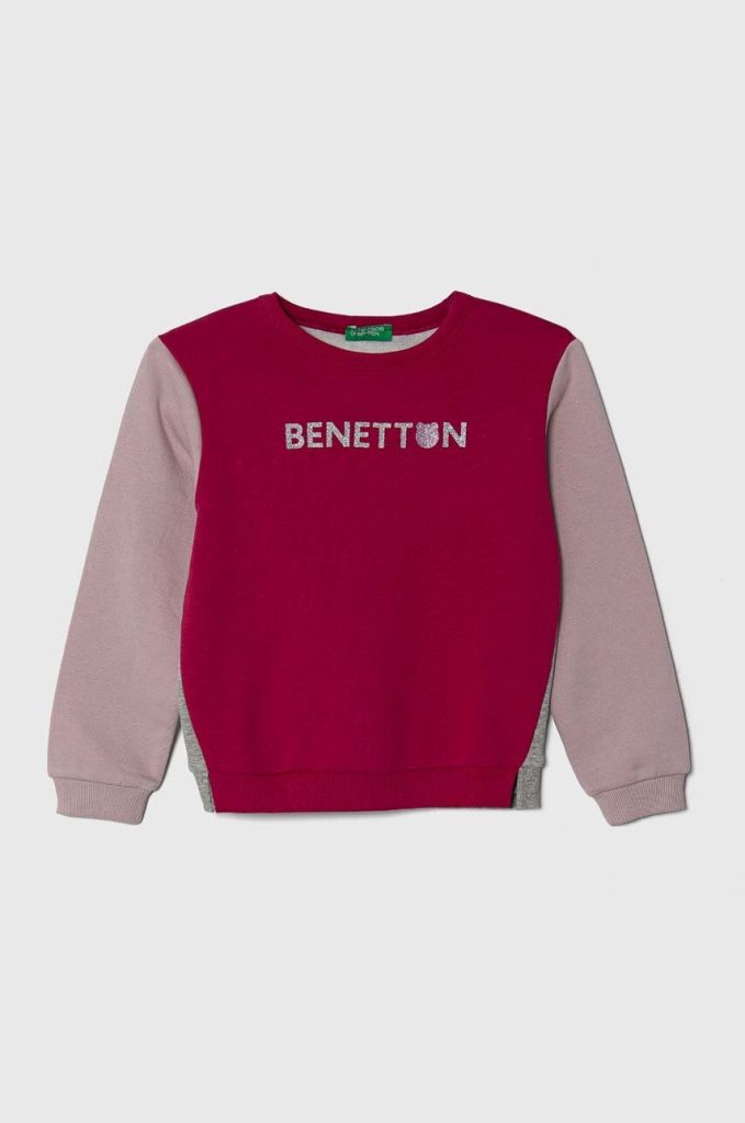United Colors of Benetton bluza copii culoarea violet