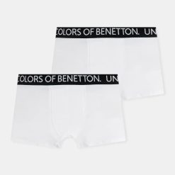 United Colors of Benetton boxeri copii 2-pack culoarea alb