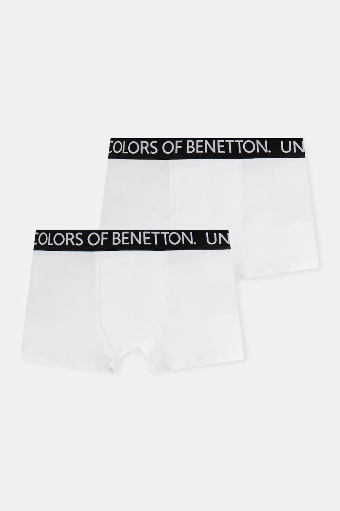 United Colors of Benetton boxeri copii 2-pack culoarea alb