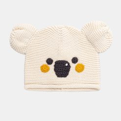 United Colors of Benetton caciula de bumbac pentru copii culoarea bej