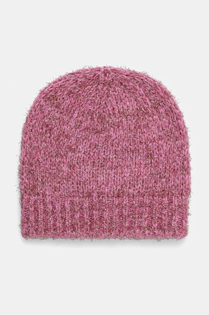 United Colors of Benetton caciula din lana pentru copii culoarea roz