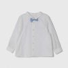 United Colors of Benetton cămașă din bumbac pentru bebeluși culoarea alb-Îmbrăcăminte
